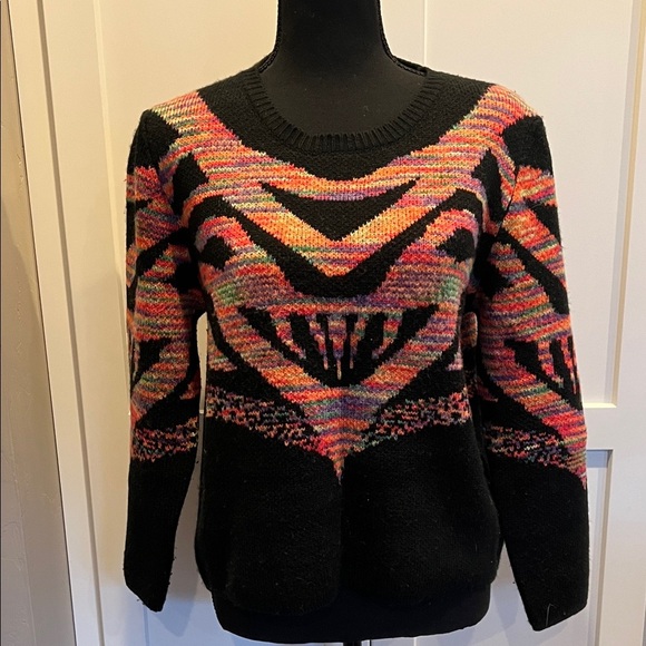 Mishangjiaen Wicked Vintage Knit Sweater with Geometric Pattern Size M - Picture 3 of 6
